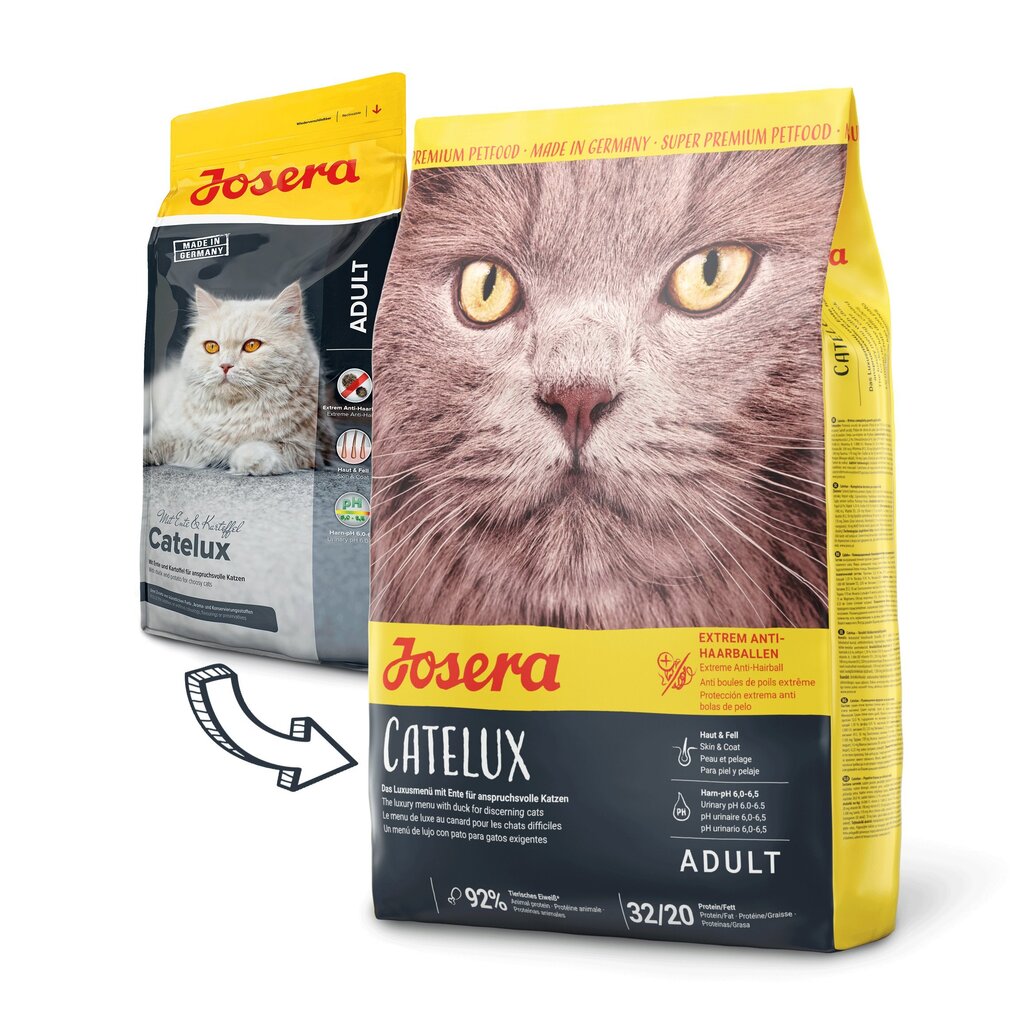 Kuivtoit valivatele kassidele Josera Catelux, 10 kg hind ja info | Kassi kuivtoit ja kassikrõbinad | hansapost.ee