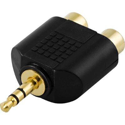 Adapter DELTACO 3.5mm M - 2xRCA F / AA-25 цена и информация | USB adapterid ja jagajad | hansapost.ee