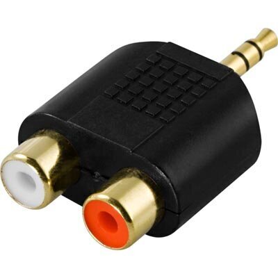 Adapter DELTACO 3.5mm M - 2xRCA F / AA-25 цена и информация | USB adapterid ja jagajad | hansapost.ee