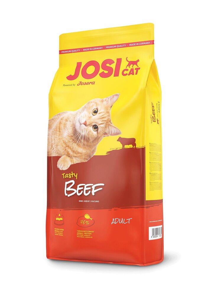 JosiCat maitsva loomalihaga Tasty Beef, 10 kg hind ja info | Kassi kuivtoit ja kassikrõbinad | hansapost.ee