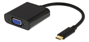 DELTACO USB 3.1 to VGA adapter heliga, USB type C - VGA, 10 cm hind ja info | USB adapterid ja jagajad | hansapost.ee