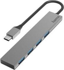 USB-хаб Hama USB-C 4 гнезда USB 3.2 Ultra-Slim цена и информация | Hama Компьютерная техника | hansapost.ee