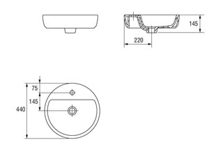 Раковина Cersanit Caspia Ring 44x44 cm цена и информация | Раковины | hansapost.ee