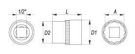 Padrun 12-kants 16.0mm, 1/2 , CrV, YATO цена и информация | Käsitööriistad | hansapost.ee