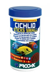 Väikesed pulgad tsüklididele Prodac Cichlid Sticks Small 250ml 90g hind ja info | Kalade toit | hansapost.ee