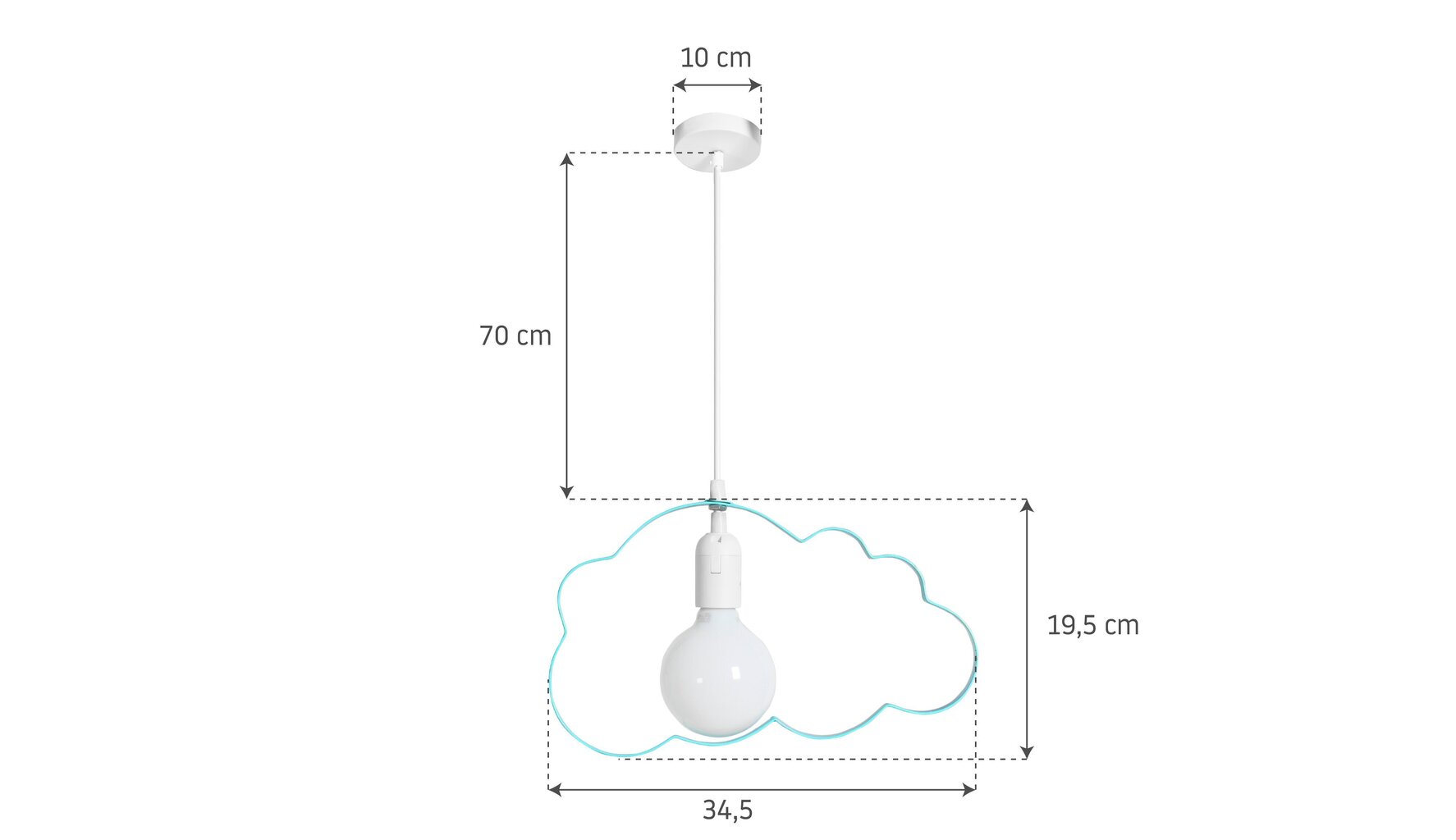 Laste rippvalgusti Cloud, Blue цена и информация | Lastetoa valgustid | hansapost.ee