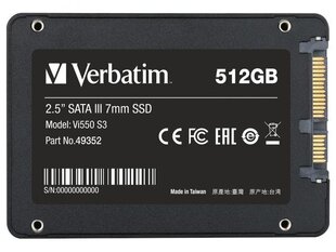 Kõvaketas Verbatim 49352 hind ja info | Verbatim Arvuti komponendid | hansapost.ee