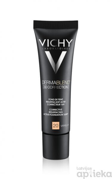 Vichy Dermablend 3D Correction jumestuskreem 30 ml, 20 Vanilla hind ja info | Jumestuskreemid ja puudrid | hansapost.ee