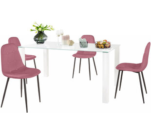 Комплект мебели для столовой Notio Living Dante 160, белый/розовый цена и информация | Комплекты мебели для столовой | hansapost.ee