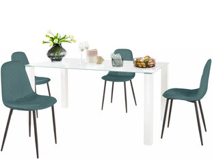 Söögitoa mööblikomplekt Notio Living Dante 160, valge/sinine цена и информация | Комплекты мебели для столовой | hansapost.ee