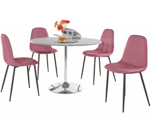Комплект обеденной мебели Notio Living Terri/Lamar, серый/розовый цена и информация | Комплекты мебели для столовой | hansapost.ee