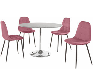 Комплект обеденной мебели Notio Living Terri/Lamar, серый/розовый цена и информация | Комплекты мебели для столовой | hansapost.ee