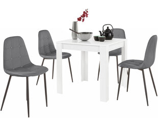 Комплект мебели для столовой Notio Living Lori 80/Lamar, белый/серый цена и информация | Комплекты мебели для столовой | hansapost.ee