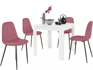 Комплект мебели для столовой Notio Living Lori 80/Lamar, белый/розовый цена и информация | Комплекты мебели для столовой | hansapost.ee