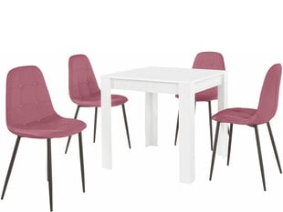 Комплект мебели для столовой Notio Living Lori 80/Lamar, белый/розовый цена и информация | Комплекты мебели для столовой | hansapost.ee