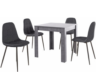 Комплект мебели для столовой Notio Living Lori 80/Lamar, серый/черный цена и информация | Комплекты мебели для столовой | hansapost.ee