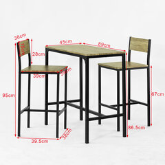 Комплект для столовой SoBuy OGT03, коричневый/черный цена и информация | Комплекты мебели для столовой | hansapost.ee