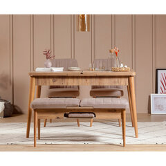 Комплект для столовой из 4 частей Kalune Design Vina, коричневый/розовый цена и информация | Комплекты мебели для столовой | hansapost.ee