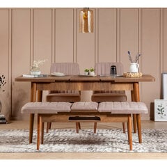 Комплект для столовой из 4 частей Kalune Design Vina, темно-коричневый/розовый цена и информация | Комплекты мебели для столовой | hansapost.ee