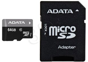 Карта памяти ADATA Premier UHS-I 64 ГБ, MicroSDXC, Fl цена и информация | Карты памяти | hansapost.ee