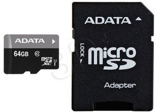 Карта памяти ADATA Premier UHS-I 64 GB, MicroSDXC, Fl цена и информация | Карты памяти для телефонов | hansapost.ee