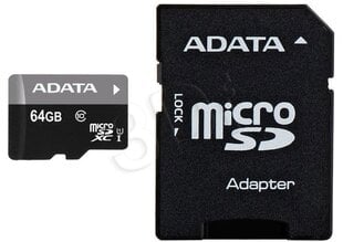 ADATA Premier UHS-I 64 GB, MicroSDXC, Fl hind ja info | Mälukaardid mobiiltelefonidele | hansapost.ee