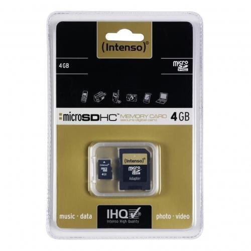 Mälukaart Intenso micro SDHC 4GB CL4 hind ja info | Mälukaardid mobiiltelefonidele | hansapost.ee