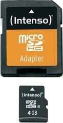Mälukaart Intenso micro SDHC 4GB CL4 hind ja info | Mälukaardid mobiiltelefonidele | hansapost.ee