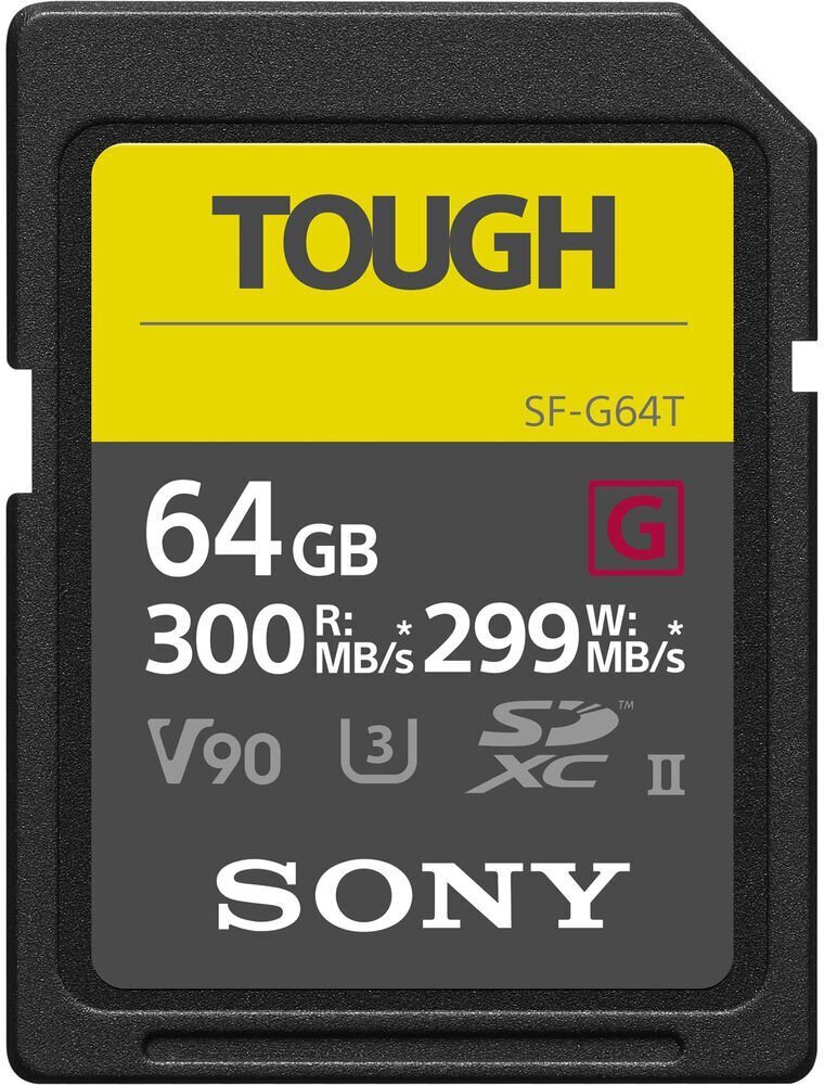 Mälukaart Sony SDXC 64GB G Tough UHS-II C10 U3 V90 hind ja info | Mälukaardid mobiiltelefonidele | hansapost.ee