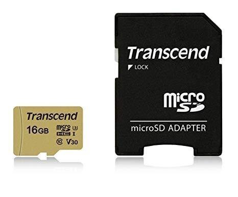 Transcend TS16GUSD500S MicroSD 16GB (+SD adapter) hind ja info | Mälukaardid mobiiltelefonidele | hansapost.ee