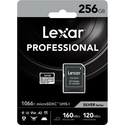 Lexar 256GB Lexar® High-Performance 1066x microSDXC™ UHS-I, up to 160MB цена и информация | Mälukaardid mobiiltelefonidele | hansapost.ee