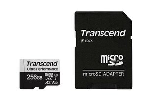 MEMORY MICRO SDXC 256GB W/A/UHS-I TS256GUSD340S TRANSCEND hind ja info | Mälukaardid mobiiltelefonidele | hansapost.ee