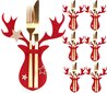 Jõuluteemaline söögiriistade komplekt „Hirv“, 6 tk, punane hind ja info | Jõulukaunistused | hansapost.ee