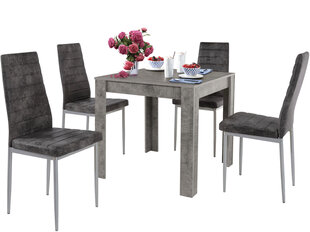 Комплект мебели для столовой Notio Living Lori 80/Kota, светло-серый/ серый // размеры стульев не указаны цена и информация | Комплекты мебели для столовой | hansapost.ee