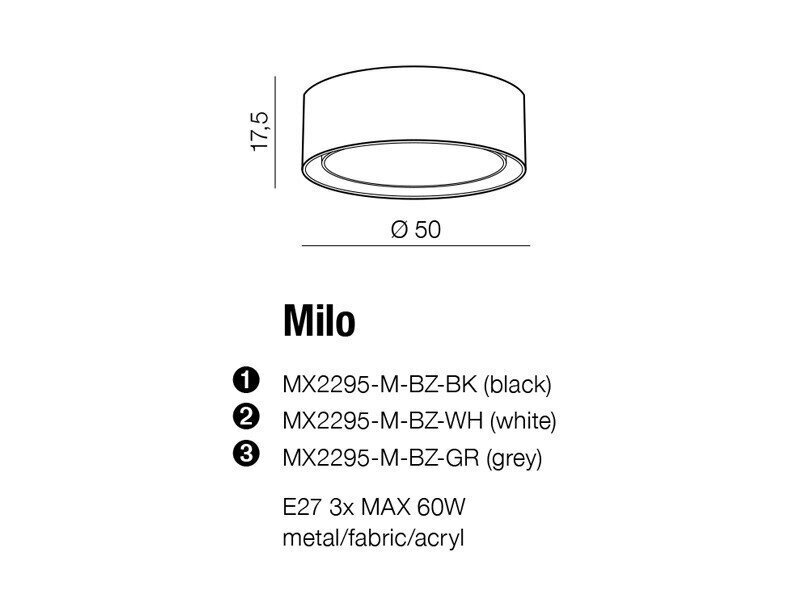 Azzardo laevalgusti Milo AZ2317 hind ja info | Laelambid | hansapost.ee