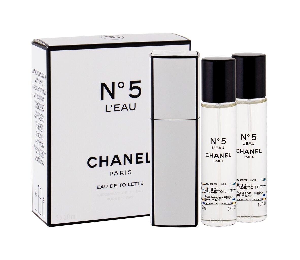 Komplekt CHANEL N°5 L'EAU naistele: parfüümvesi EDT, 3 x 20 ml цена и информация | Parfüümid naistele | hansapost.ee