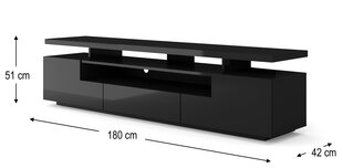 Телевизионный столик RTV Eva, черный цена и информация |  Тумбы под телевизор | hansapost.ee