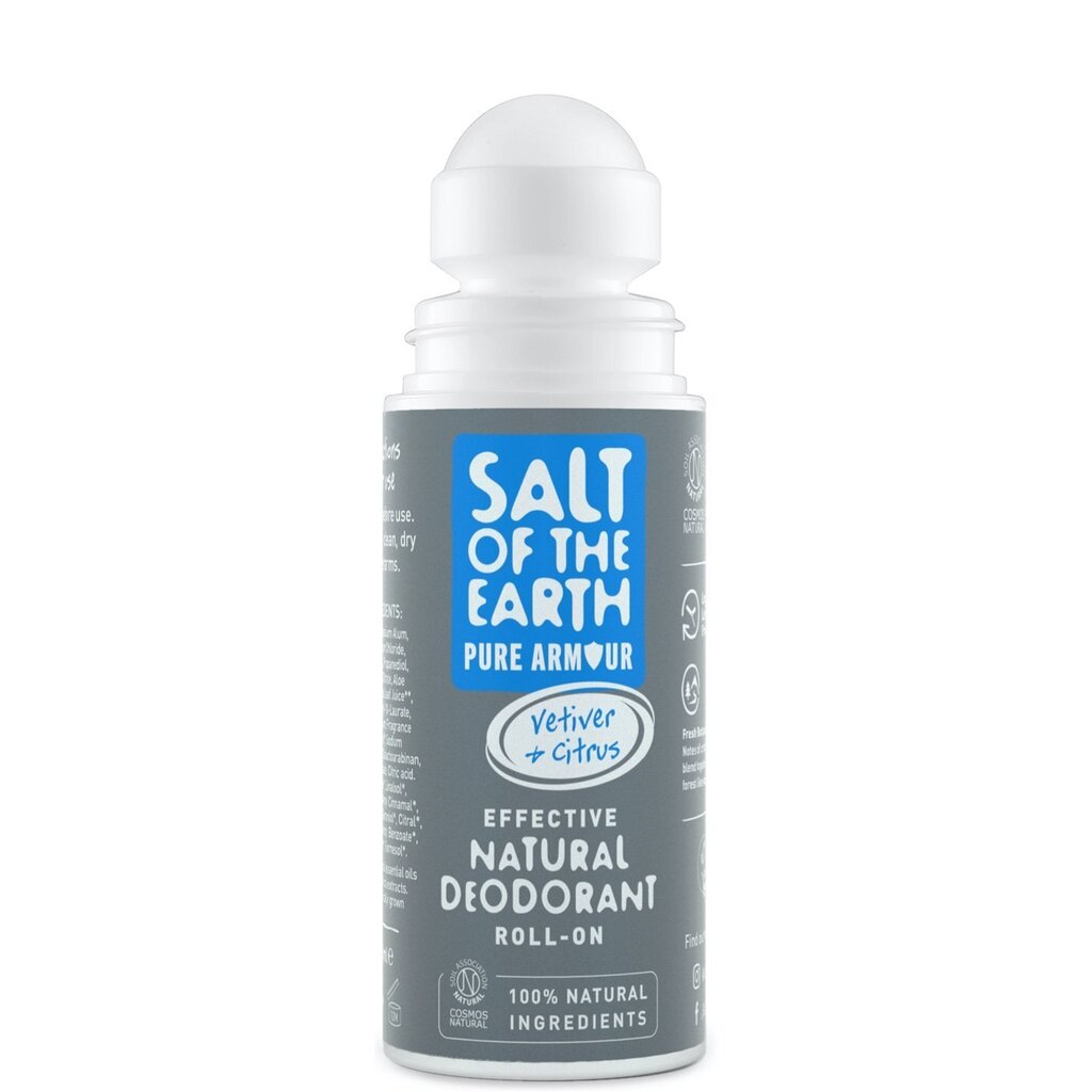 Salt of the Earth Pure Armour looduslik roll-on deodorant meestele, 75ml цена и информация | Deodorandid | hansapost.ee