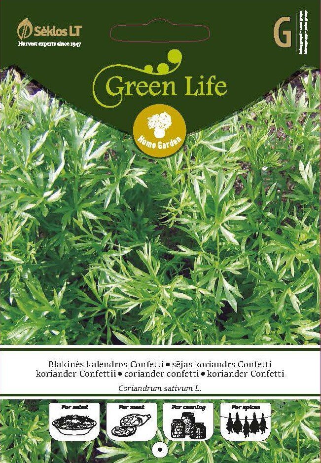 Koriander CONFETTI „GREEN LIFE” 3 G цена и информация | Ürtide ja maitsetaimede seemned | hansapost.ee