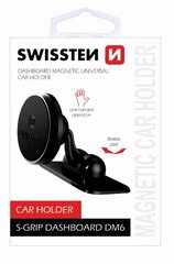 Swissten S-Grip DM6 Универсальный держатель с магнитом для устройств Черный цена и информация | Держатели для телефонов | hansapost.ee