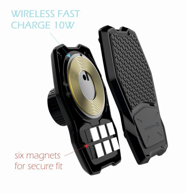 Swissten WM1-HK2 Car Holder With Wireless Charging + Micro USB Cable 1.2m Black hind ja info | Telefonihoidjad | hansapost.ee
