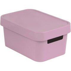 Ящик перфорированный с крышкой Infinity 4,5л 27x19x12cм, розовый цена и информация | Корзины и ящики для хранения | hansapost.ee