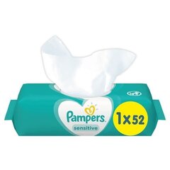 Детские влажные салфетки «Pampers» Sensitive, 52 шт цена и информация | Pampers Для ухода за младенцем | hansapost.ee