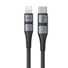 Baseus BMX MFI kaabel vastupidav nailonist põimitud traat USB Type C PD 18W / välk 1,2 m hall (CATLSJ-AG1) цена и информация | Кабели для телефонов | hansapost.ee