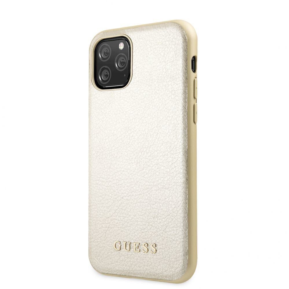 Tagakaaned Guess    Apple    iPhone 11 Pro Iridescent PU Leather Hard Case    Gold цена и информация | Telefonide kaitsekaaned ja -ümbrised | hansapost.ee
