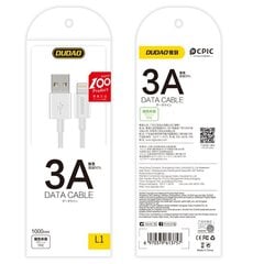Кабель для зарядки данных Dudao USB/micro USB 3A 1 м, белый (L1M) цена и информация | Кабели для телефонов | hansapost.ee
