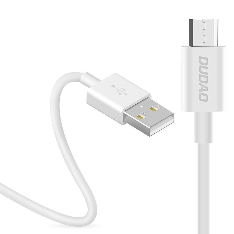 Dudao USB / mikro USB andmelaadimiskaabel 3A 1m valge (L1M valge) hind ja info | Mobiiltelefonide kaablid | hansapost.ee