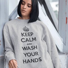 Свитер "Keep Calm Wash Your Hands", серый цена и информация | Оригинальные свитеры | hansapost.ee