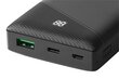 Akupank Deltaco PB-C1000 10000mAh, 1xUSB-C, 1xUSB-A, QuickCharge 3.0, must цена и информация | Akupangad | hansapost.ee