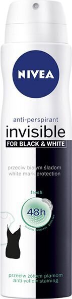 Nivea Black&White Invisible Fresh spreideodorant 250 ml цена и информация | Deodorandid | hansapost.ee